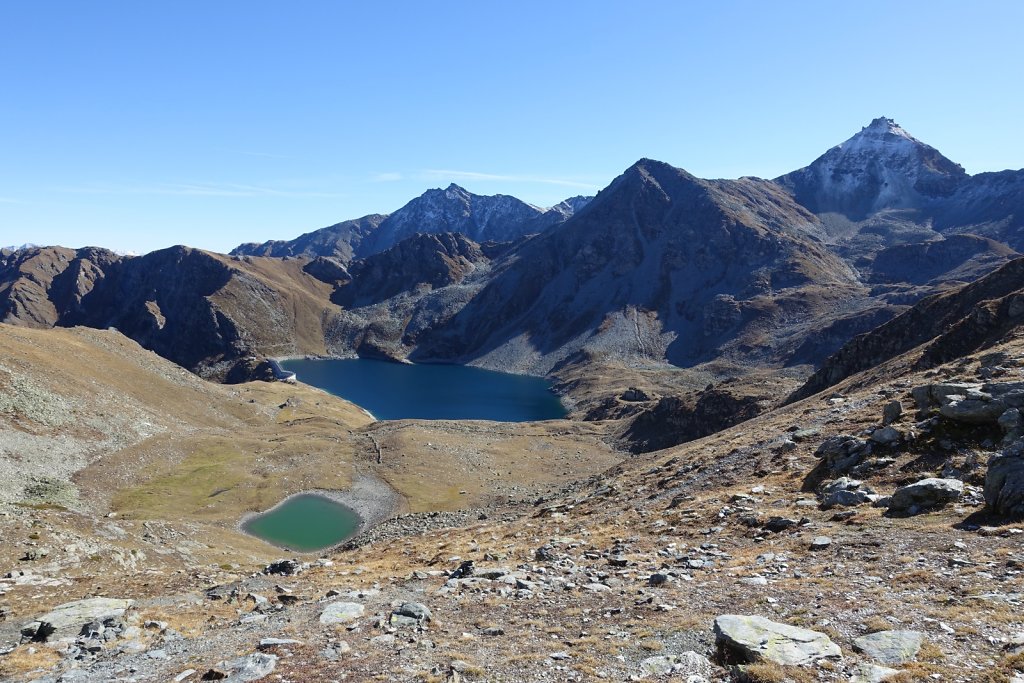 Chandolin, Pas de l'Illsee, Waschsee, Illsee, Lac noir, Illpass, La Grande Remointse, Chandolin (07.10.2017)